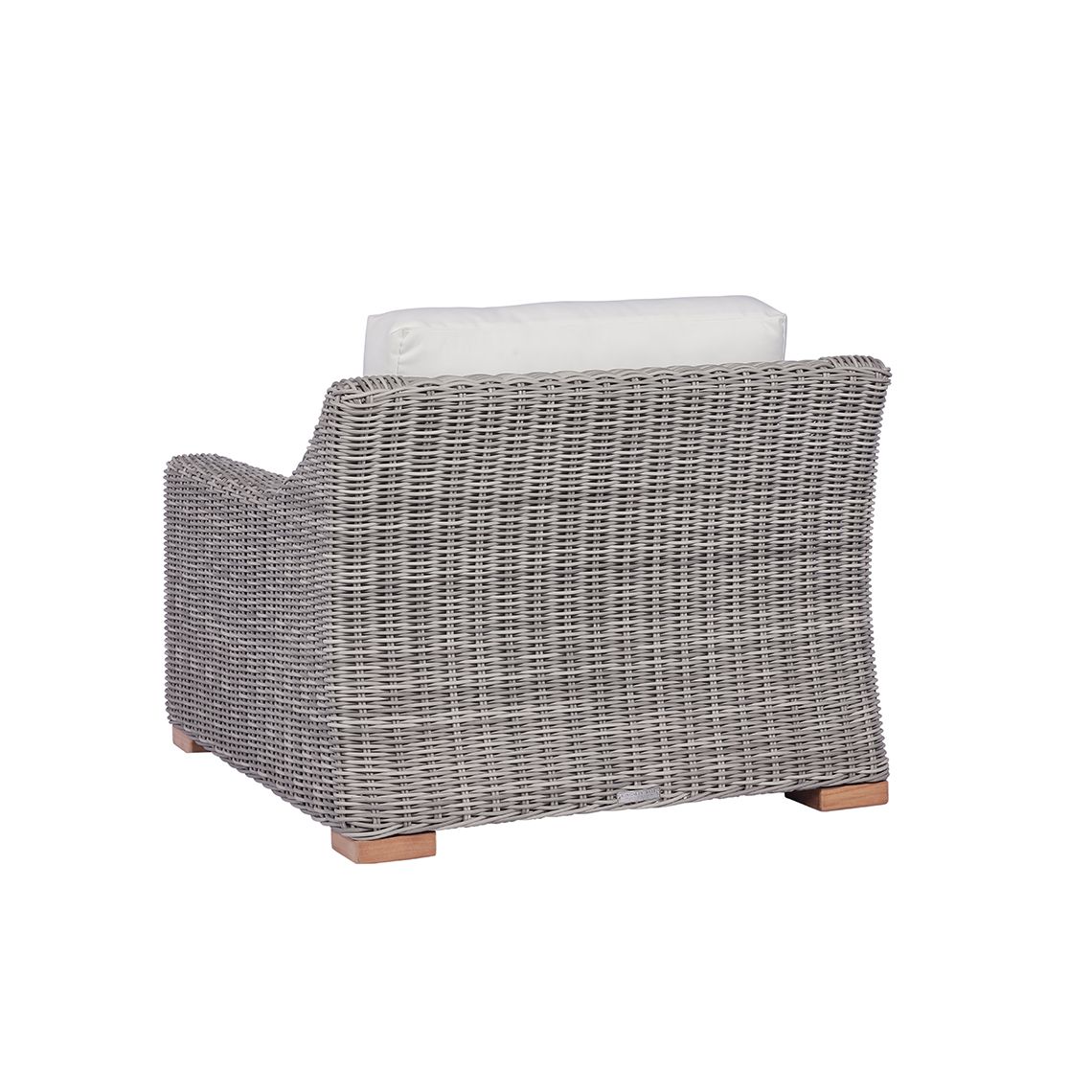 The Tortola Lounge Chair, crafted from hand-woven all-weather wicker. Features grand proportions with extra-deep cushions. Find a dealer near you. - alternate view