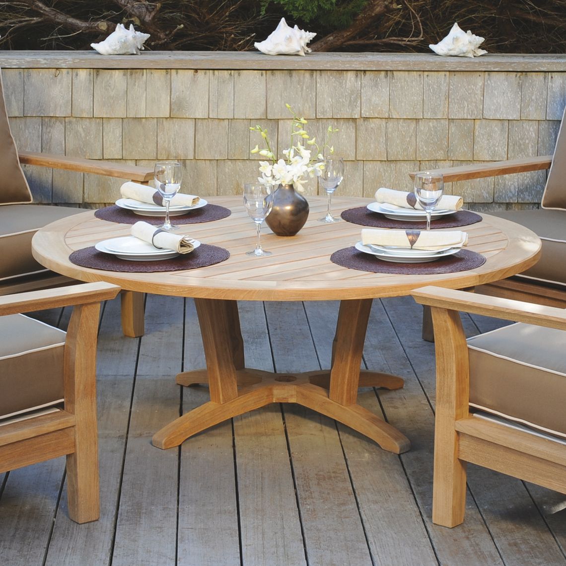 Chat 55" Teak Chat Table - Image 2