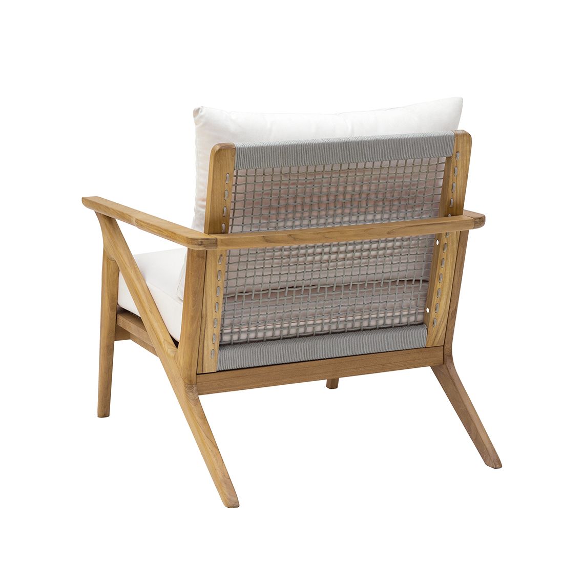 The SoHo Lounge Chair combines angular Grade A teak frames with hand-woven wicker for a contemporary outdoor seating solution. Built to withstand direct sun, rain, poolside conditions, and salt air environments. - alternate view