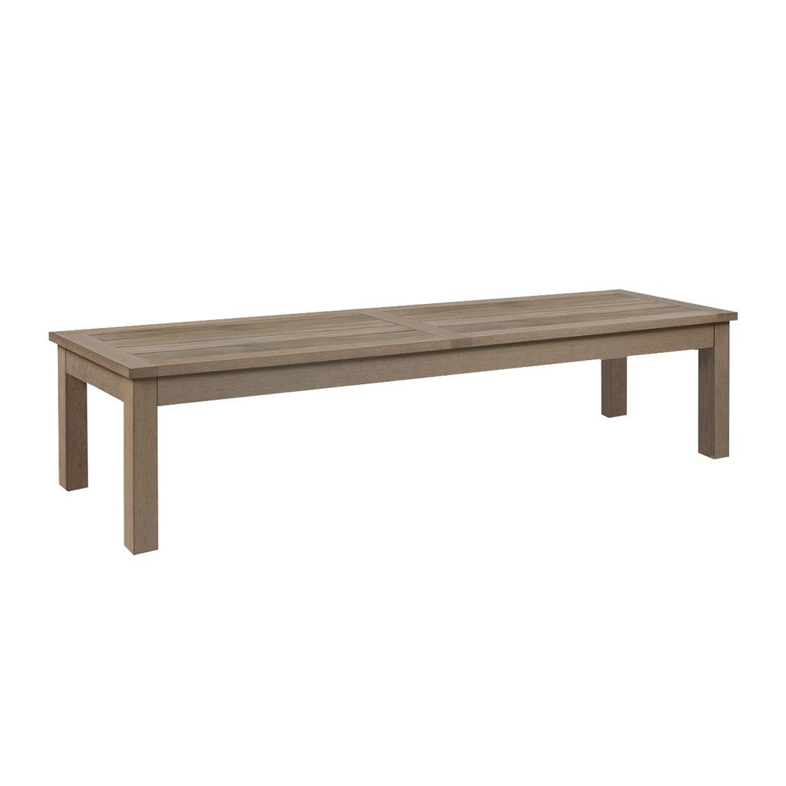 The Sierra 60" Backless Bench combines contemporary design with eco-conscious materials. Made from eco-Teak, it offers the beauty of natural wood with enhanced durability and low maintenance, perfect for diverse climates.