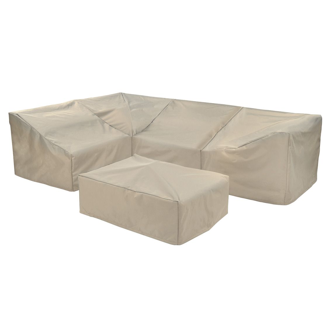 Premium solution-dyed polyester covers designed specifically for Kingsley Bate sectionals. Features water-resistant backing rated to -25°F, UV protection up to 1,000 hours, and modular zipper system for any configuration.