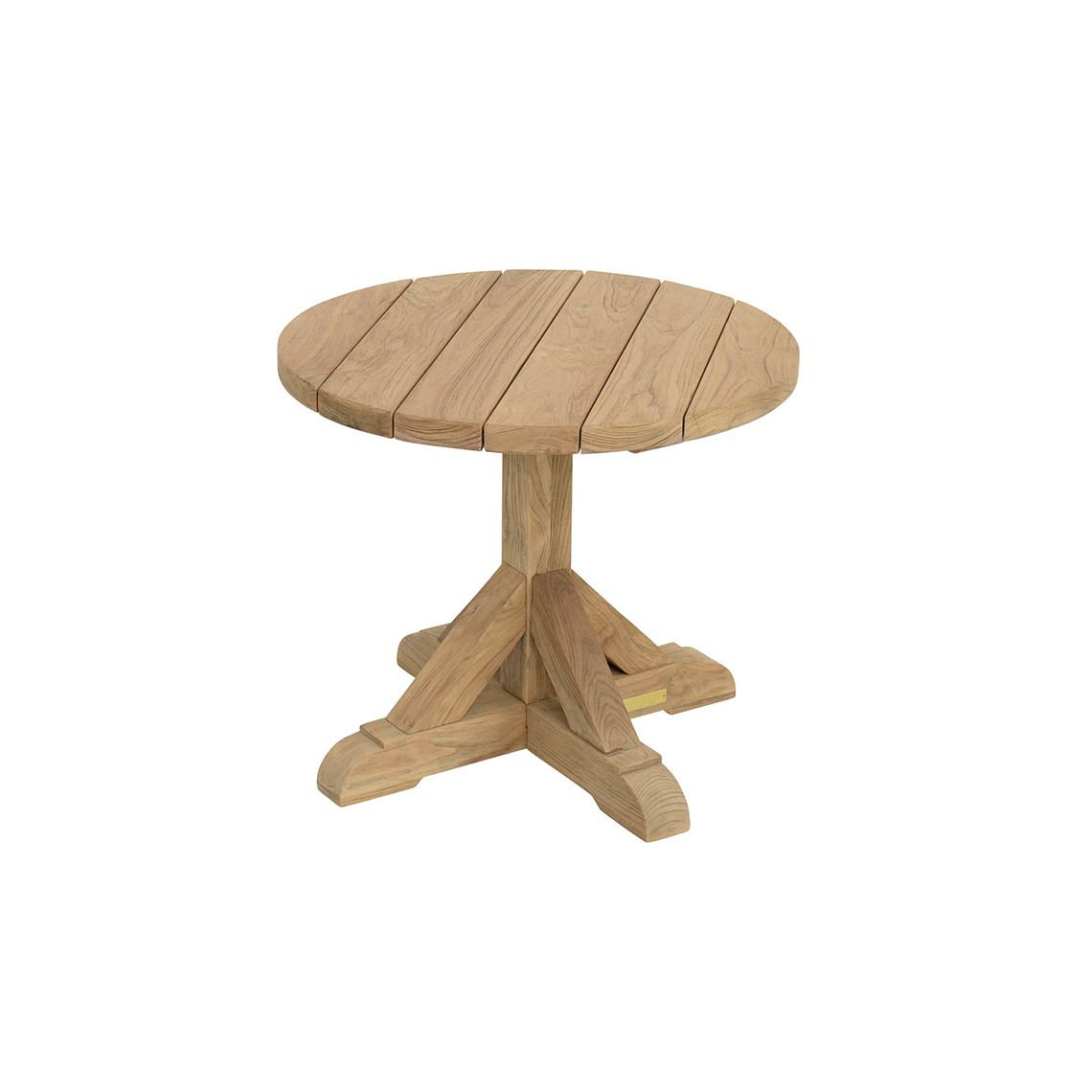 The Provence Side Table brings old-world European charm to outdoor spaces with its distressed teak construction. Built to withstand diverse weather conditions including salt air, rain, and snow, this compact 24-inch table is both beautiful and durable.