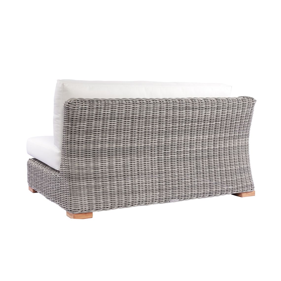 The Tortola Sectional Left Arm Settee in hand-woven all-weather wicker. Grand proportions with extra-deep cushions. By Kingsley Bate. Find a dealer near you. - alternate view