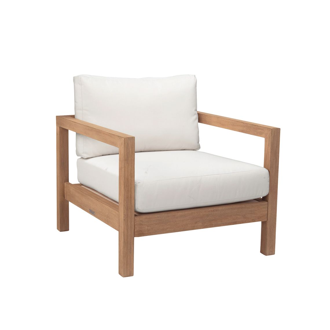 The Montauk Lounge Chair combines coastal style with exceptional durability. Its extra-deep seat and distressed teak construction create a relaxed aesthetic while standing up to diverse weather conditions including salt air, rain, and snow.