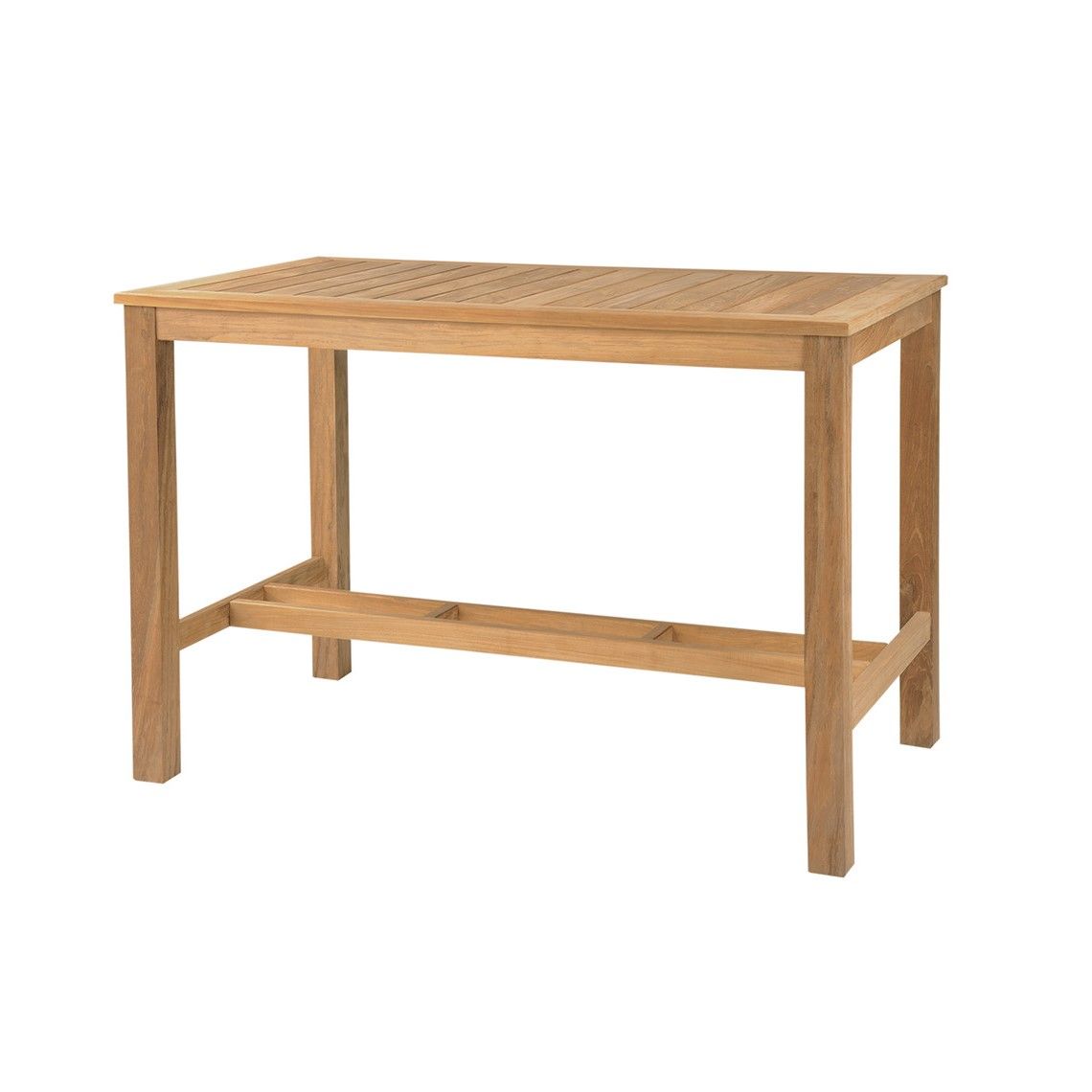 The Wainscott 59.5" Rectangular Bar Table in Grade A teak. Attractive transitional teak tables. By Kingsley Bate. Find a dealer near you.