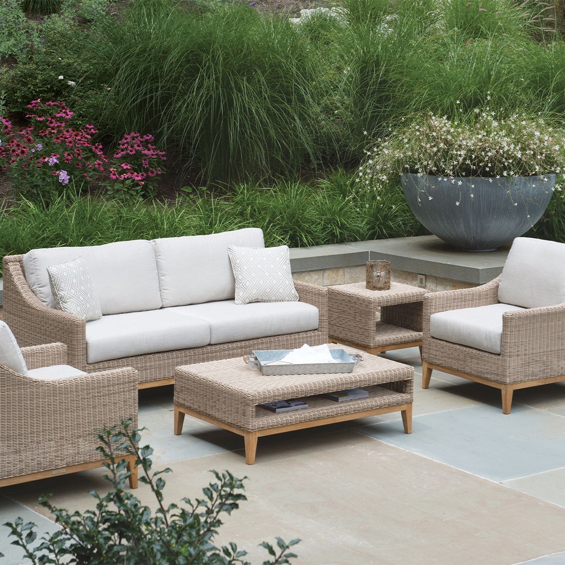 Frances 72" Wicker Sofa - Image 4