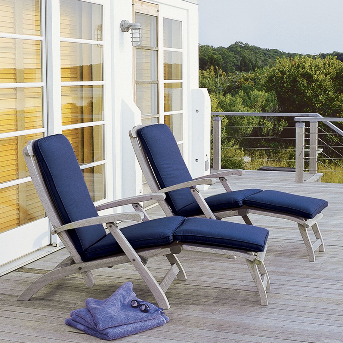 Steamer Teak Chaise Lounge Chair - Image 3