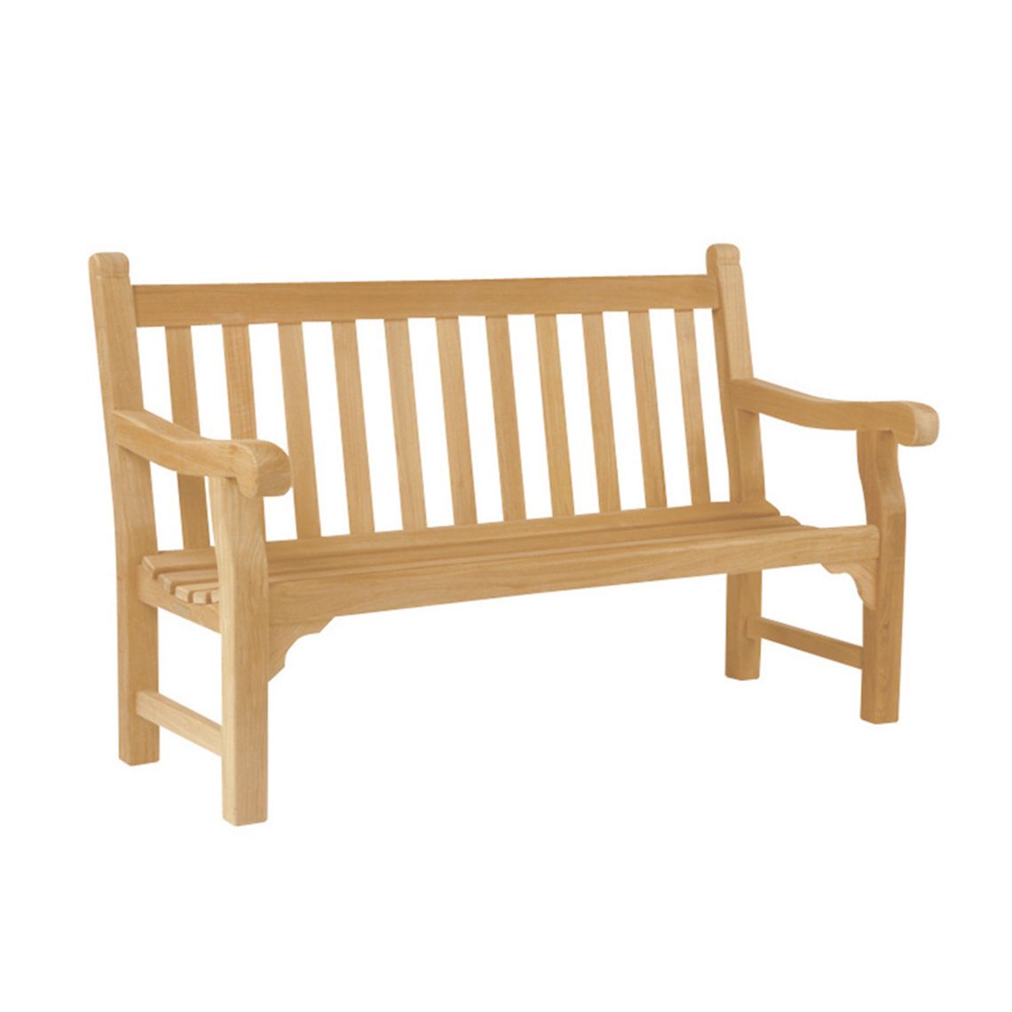 The Hyde Park 5' Bench combines timeless design with exceptional durability. Crafted from solid Grade A teak, it's engineered to withstand diverse weather conditions including salt air, rain, and snow, making it ideal for both residential and commercial settings.