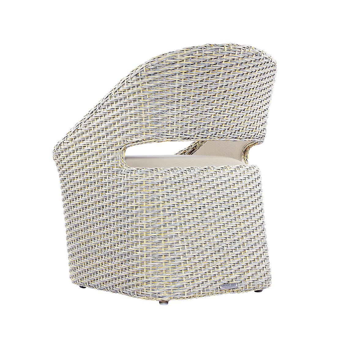 The Biscayne Dining Armchair combines hand-woven all-weather wicker with a breathable mesh sling seat for outdoor dining comfort. Fade-resistant and easy to maintain, it's built for years of outdoor use. - alternate view