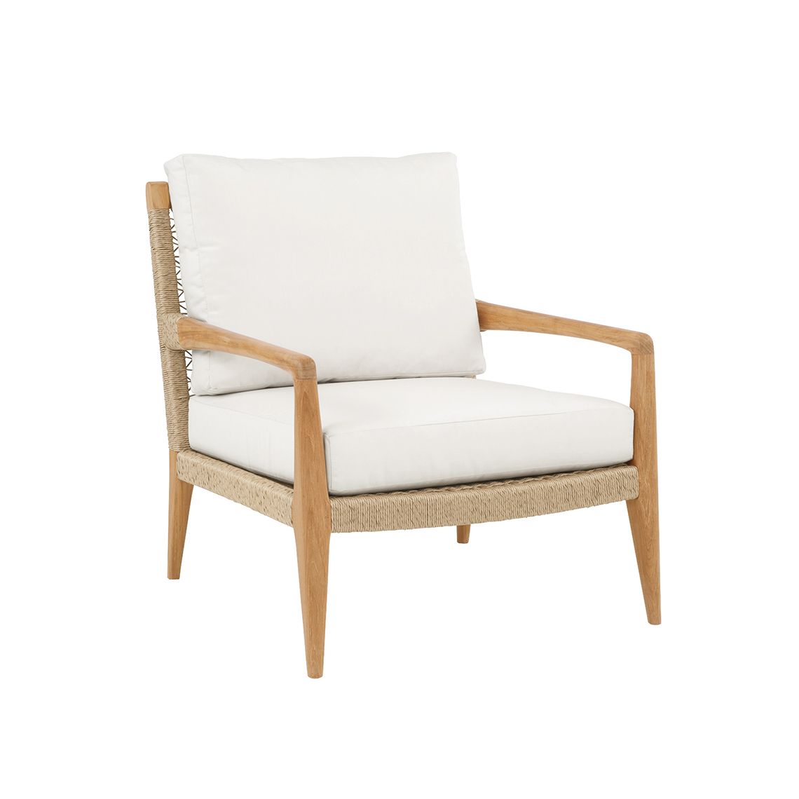 The Barcelona Lounge Chair combines Grade A teak with hand-woven all-weather wicker for a sophisticated outdoor seating solution. Spanish design elements create timeless appeal while premium materials ensure durability.