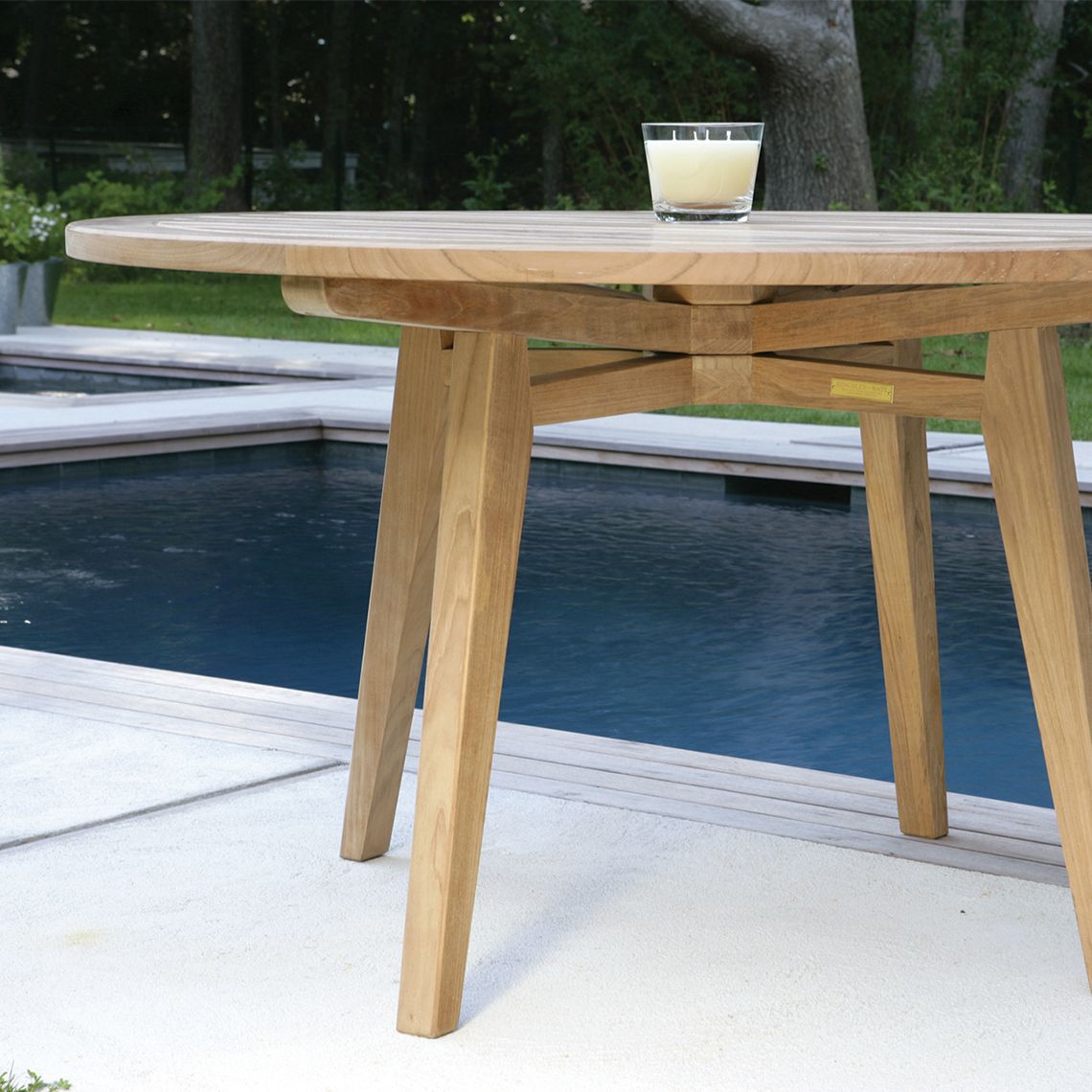 Algarve 52" Round Teak Dining Table - Image 3