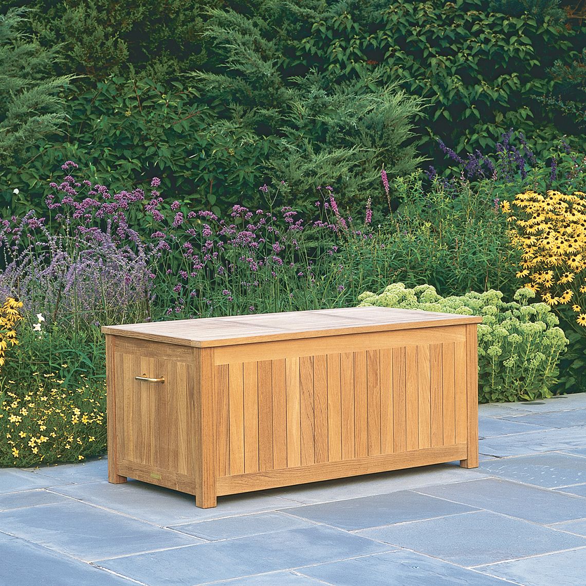 Teak 53" Outdoor Cushion Storage Box - Image 2
