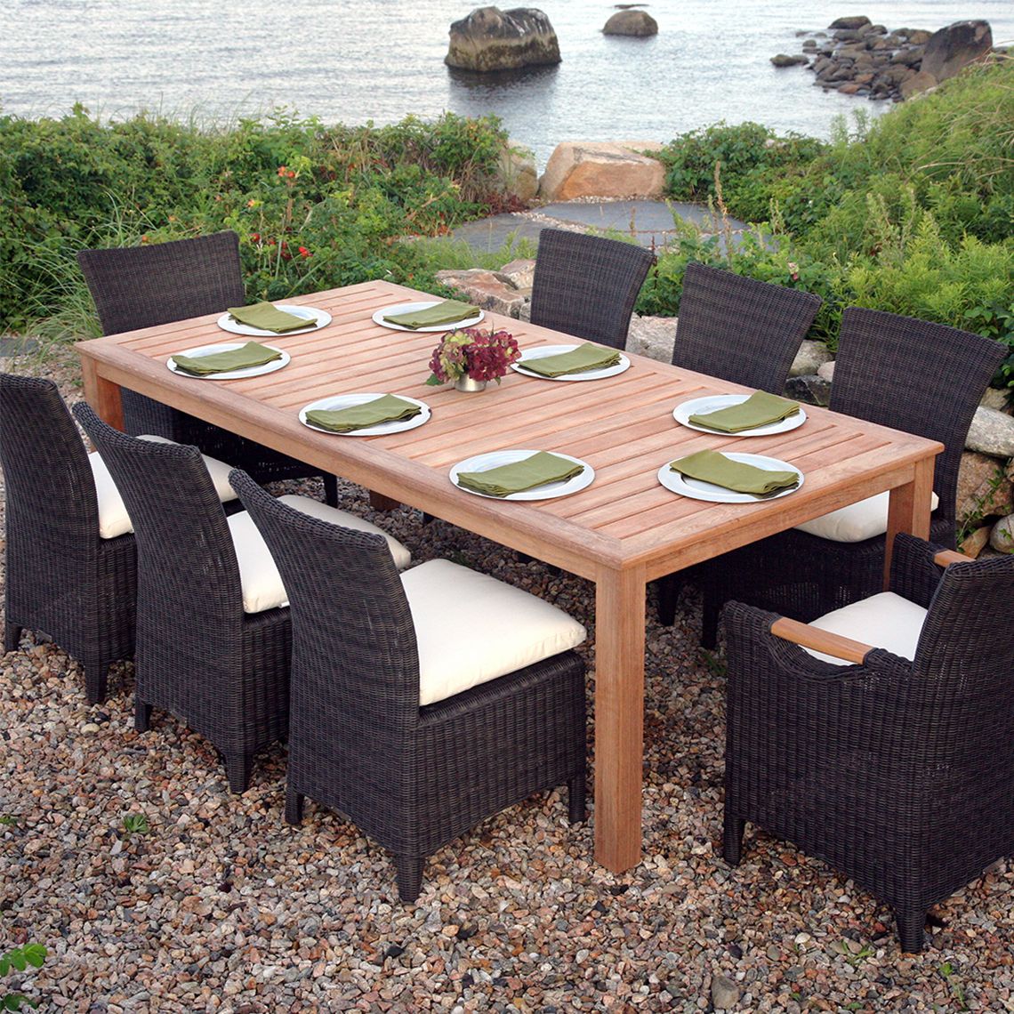 Wainscott 85" Rectangular Teak Dining Table - Image 5