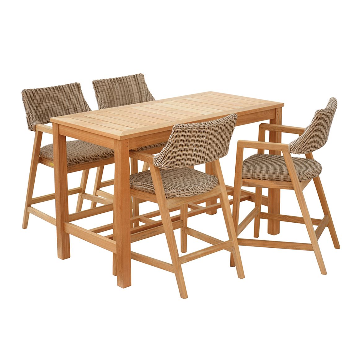 The Wainscott 55" Rectangular Counter Table in Grade A teak. Attractive transitional teak tables. By Kingsley Bate. Find a dealer near you. - alternate view
