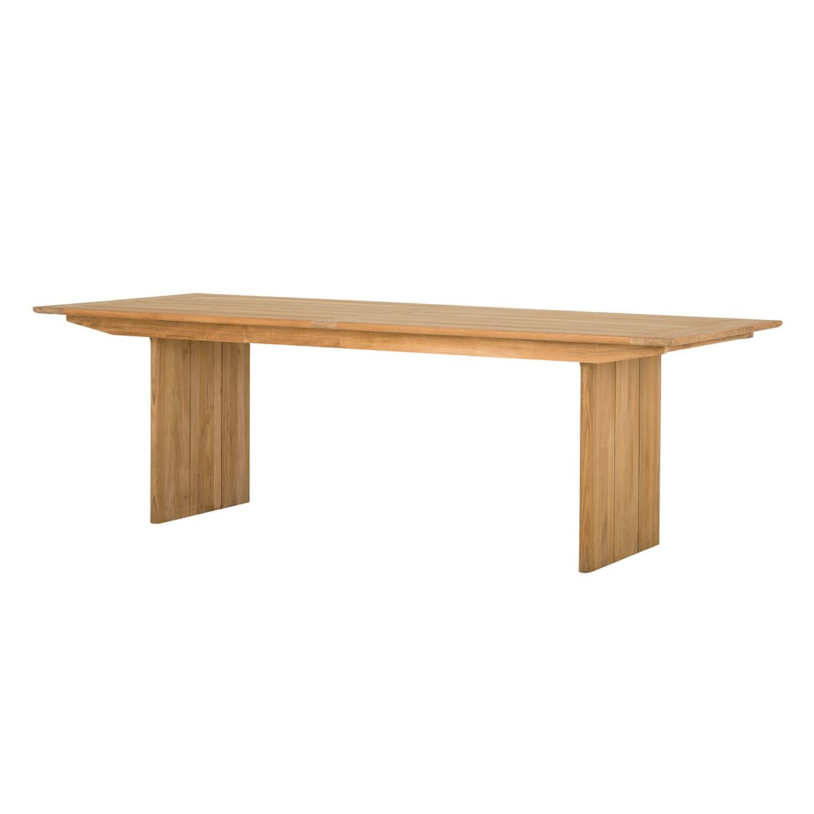 The Cortona 96" dining table combines refined elegance with weather-resistant durability. Crafted from solid Grade A teak, it's built to withstand diverse climates including salt-air, rain, and snow while maintaining its beauty.