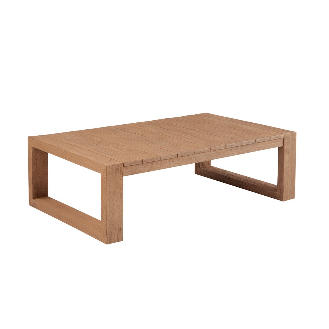 The Montauk Coffee Table combines durability with coastal charm. Crafted from distressed teak, it's built to withstand diverse weather conditions including salt air, rain, and snow, making it ideal for year-round outdoor use.