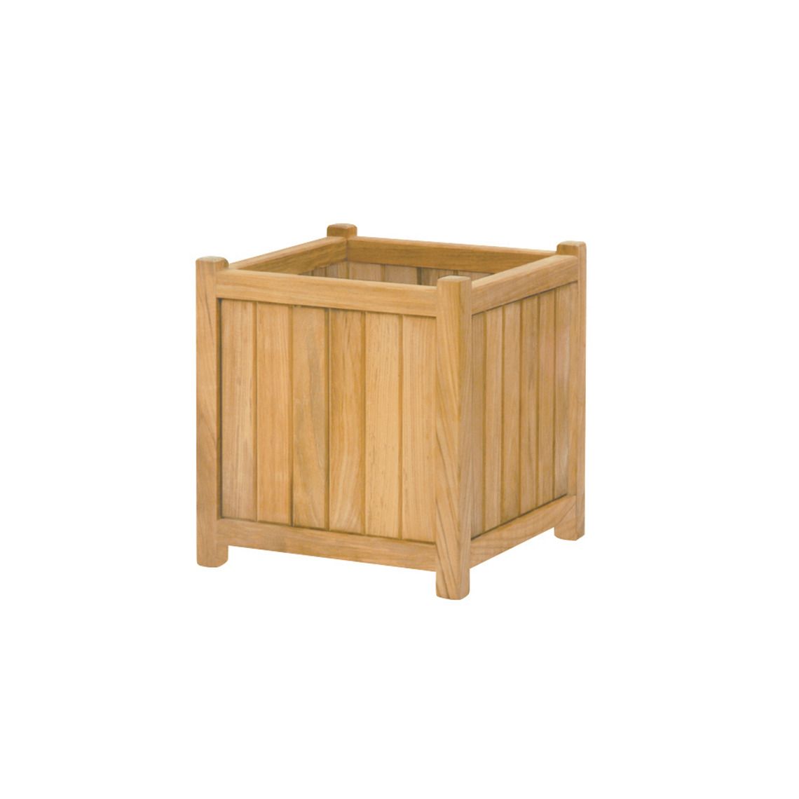 The Brookside planter combines Grade A teak construction with mortise and tenon joinery for exceptional durability. Weather-resistant design handles salt air, rain, and snow while aging to a distinguished silver-gray patina.