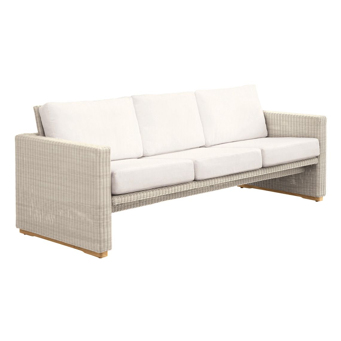 The Westport Sofa, crafted from hand-woven all-weather wicker. Features streamlined simplicity with solid teak bases. By Kingsley Bate. Find a dealer near you.