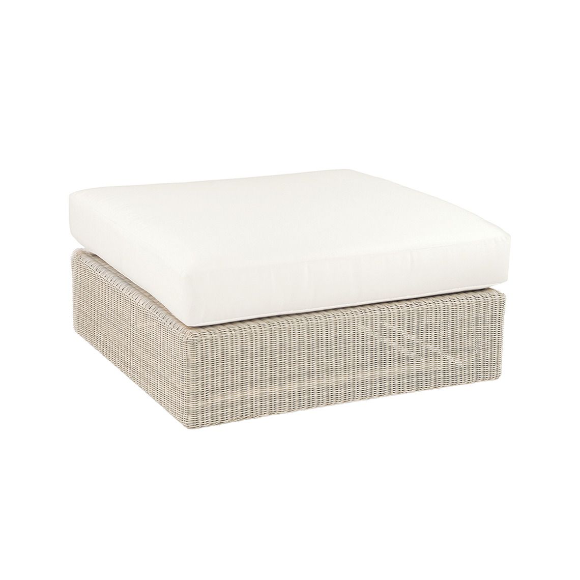The Westport Sectional Ottoman, crafted from hand-woven wicker. Features streamlined simplicity with solid teak bases. By Kingsley Bate. Find a dealer near you.