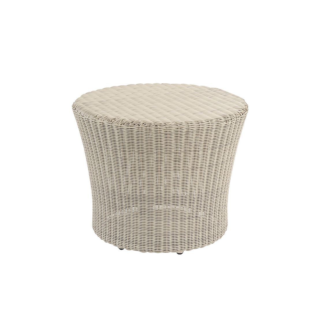 The Westport Side Table, crafted from hand-woven wicker. Features streamlined simplicity with solid teak bases. By Kingsley Bate. Find a dealer near you.