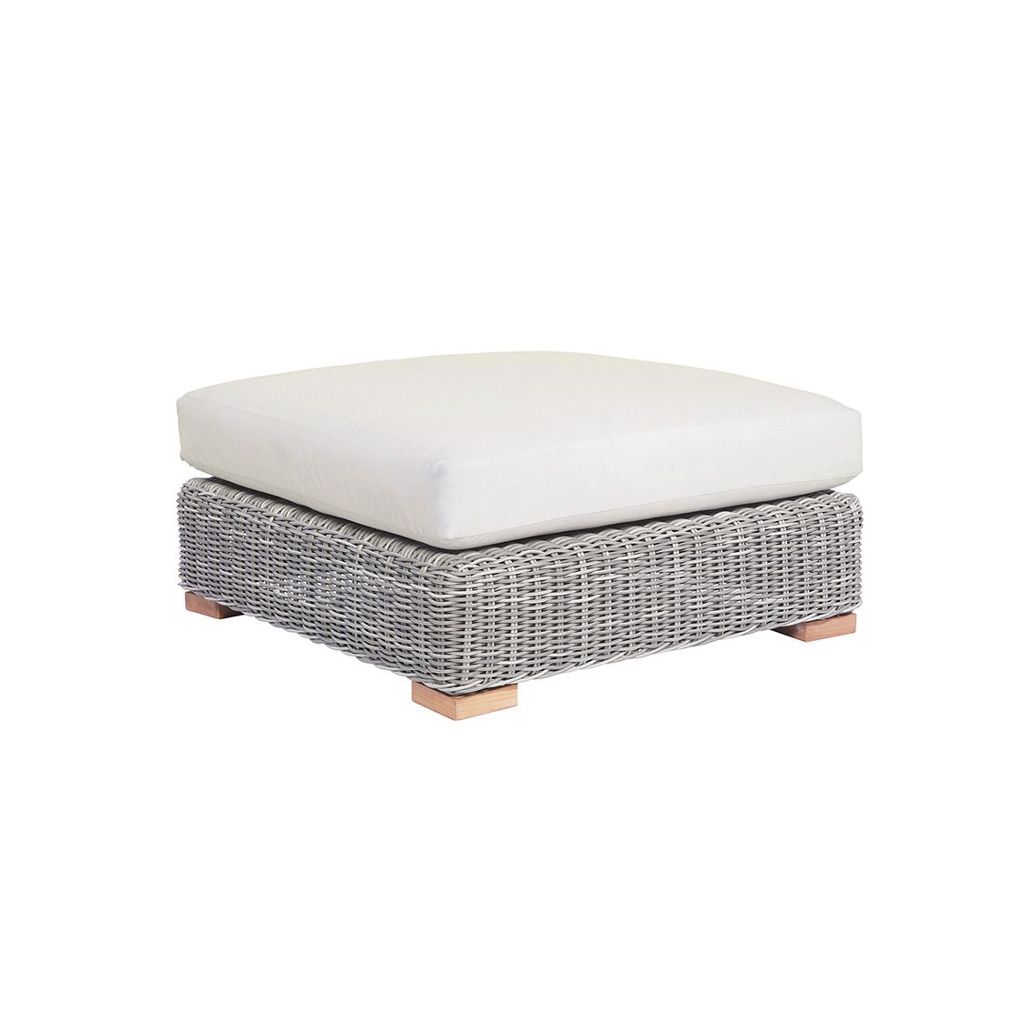 The Tortola Sectional Ottoman in hand-woven all-weather wicker. Grand proportions with extra-deep cushions. By Kingsley Bate. Find a dealer near you.