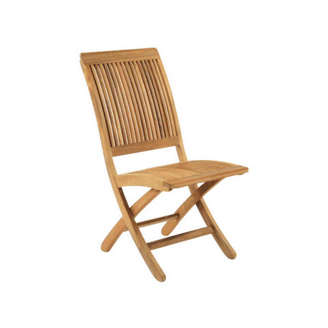 The Monterey dining side chair combines graceful curves with practical functionality. Crafted from solid Grade A teak, it withstands diverse climates including salt air, rain, and snow. The folding design with locking mechanism offers convenient storage.
