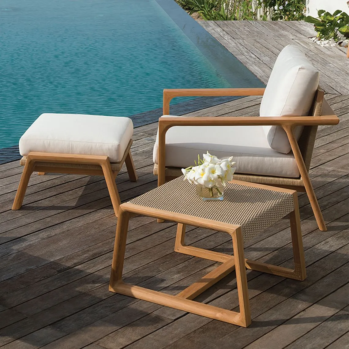 ALOHA-KINGヘザーブラウン Teak Outdoor Lounge Chair – Hana | Kingsley Bate | Kingsley Bate