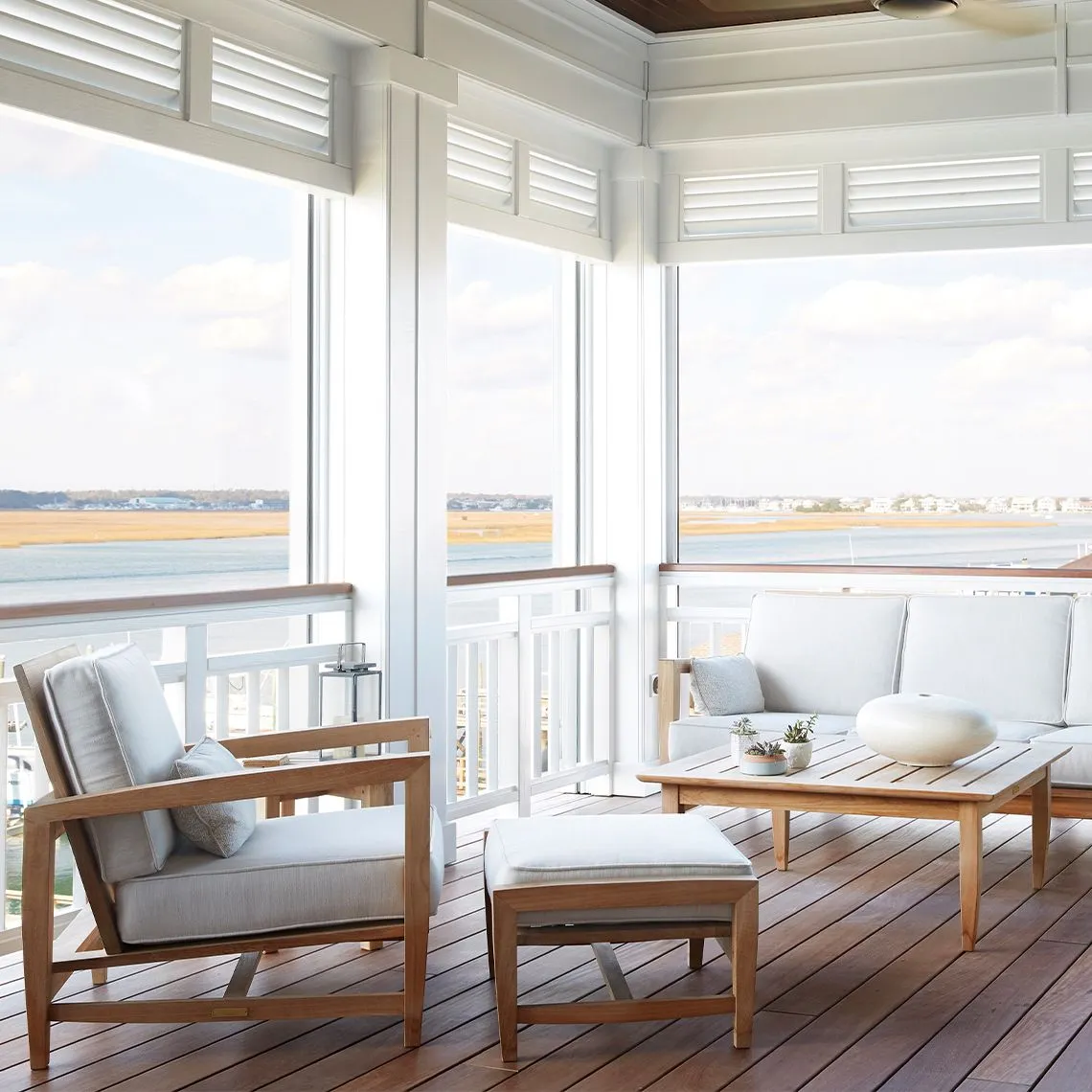 Teak Outdoor Ottoman – Amalfi | Kingsley Bate | Kingsley Bate