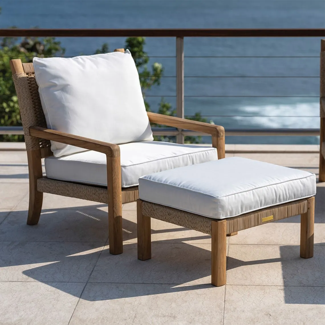 Teak Outdoor Ottoman – Hudson | Kingsley Bate | Kingsley Bate