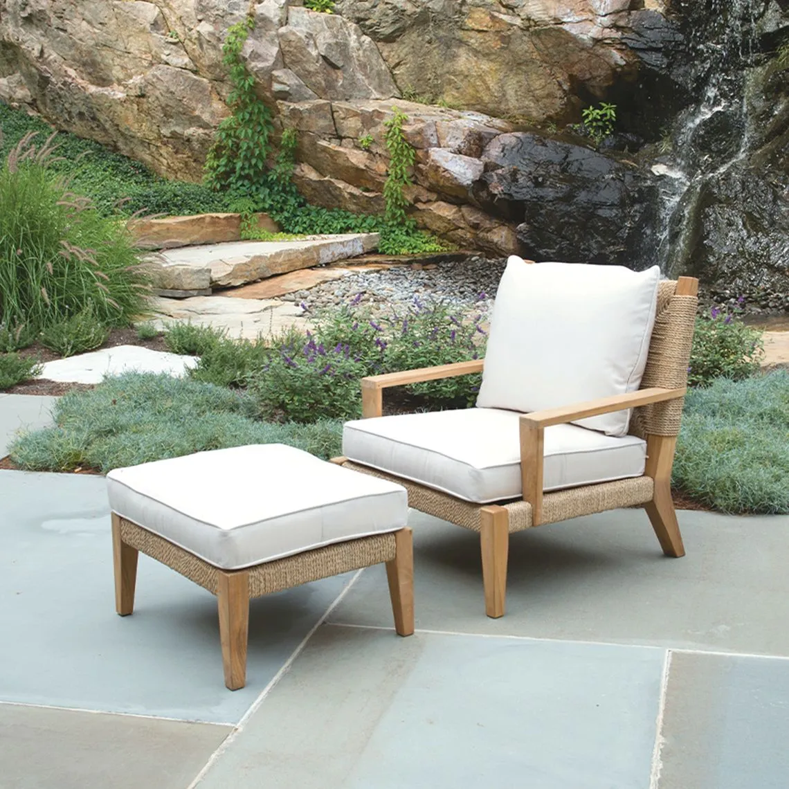 Teak Outdoor Ottoman – Hadley | Kingsley Bate | Kingsley Bate